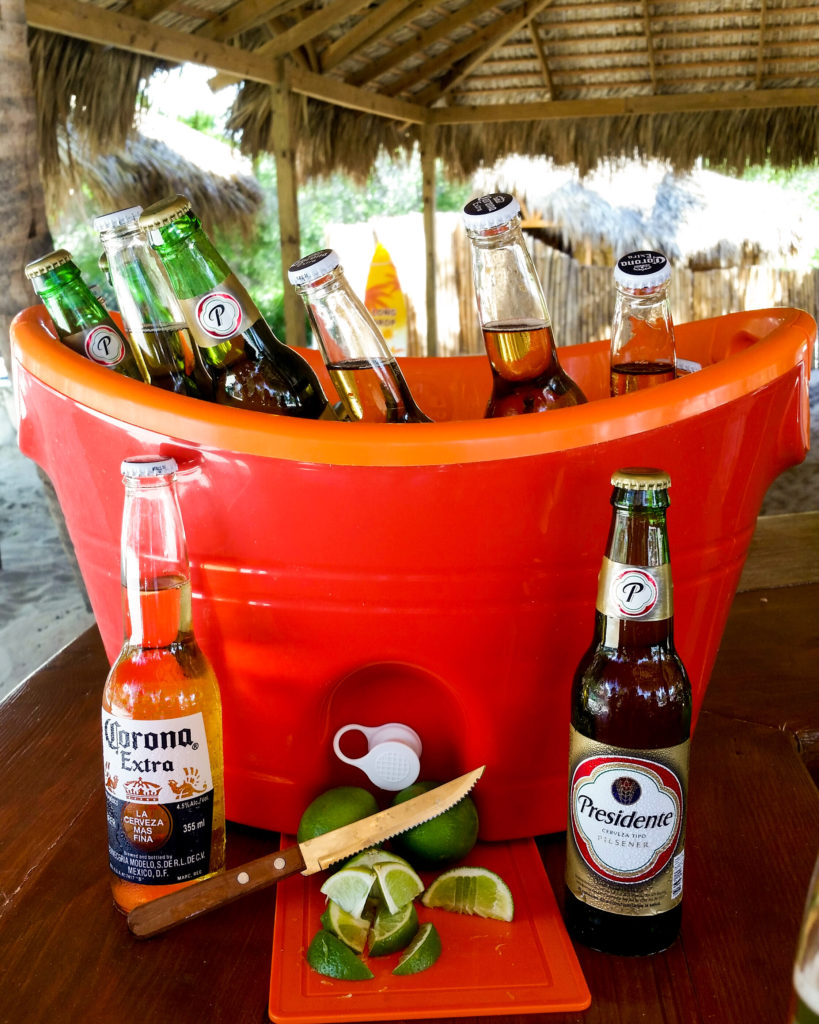 Beach bar with imported beers