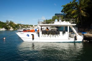 Scuba diving boat in La Romana harbour